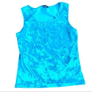 Evan Picone Blue Velvet Tank Top